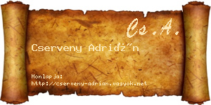 Cserveny Adrián névjegykártya