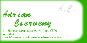 adrian cserveny business card